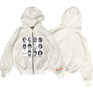 MERAH Home of Brave | R&B Rapper Series Red Boxy Oversize Double Zipper Hoodie Sweater Jacket for Me
