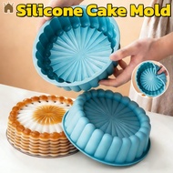 Silicone Charlotte Cake Pan Mold 8 Inch Nonstick Reusable Round Mold Fluted Cake Pan Baking Mold