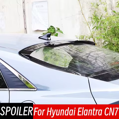 For Hyundai Elantra Avante CN7 2020 2021 2022 Bodykit Car Rear Window Roof Spoiler Wings Black Carbo