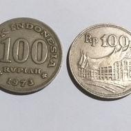 Uang koin lama tebal Indonesia Rp 100 tahun 1973