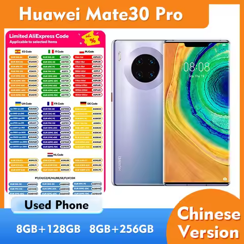 HUAWEI Mate30 Pro 5G 128GB 256GB ROM SmartPhone Android Screen 6.53inches 2400x1176px 4500mAh Used P