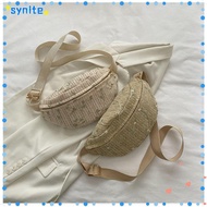 SYNITE Waist Pack, Straw Casual Shoulder Bag, Durable Crossbody Bag Women Girls