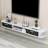 Wall Mounted Floating TV Stand Entertainment Center Storage Unit Media Console Grey 120x22x18.4cm Ca