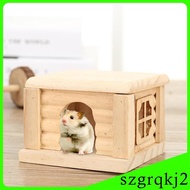 [Szgrqkj2] Hamster Wood House Pet Hideout for Mice Dwarf Hamster Lemmings