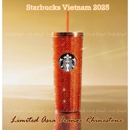 Starbucks Vietnam 2025 Limited Asia Orange Rhinestone Cold Cup Tumbler 24Oz
