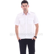 KEMEJA White Short Sleeve Civil Servant Uniform, White PDH Uniform, Civil Servant Uniform, White Shi