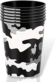 Unique Party 24677 Large Plastic Cup-473 ml- Fortnite Party-Camo Design, Multicolour