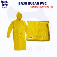 (CLEAR STOCK) BAJU HUJAN PVC KUNING HEAVY DUTY/ YELLOW PVC RAINCOAT/ REUSABLE RAINCOAT