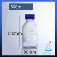 ขวดแก้ว ขวดสารเคมี แบบฝาเกลียว ขนาด 100 250 50010002000ml Duran / Reagent bottle Glass Laboratory Re