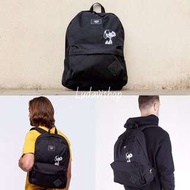Vans snoopy backpack bag black 街頭品牌 黑 後背包 墨鏡史努比 卡通 上課 休閒包 聯名