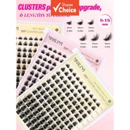 Upgrade Soft DIY Lash Extensions, 8-18mm Mix Length C/CC/D Curl Wispy Individual Lashes, Reusable Fl