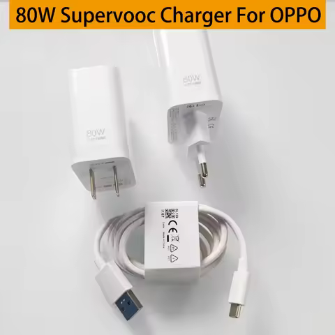 OPPO Original 80W SuperVOOC EU US Charger Fast Charging Power Adapter USB C Cable For OPPO Reno 12 1