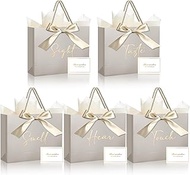 Kolldenn 5 Senses Gift Bags for Him and Her 5 Pcs Senses Gift Bag with 5 Ribbon 5 Greeting Cards 5 T