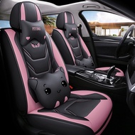 5-Seater Car Seat Cover Cushion (Front+Rear row) Pvc PU Leather Seat Cover Car Cushion Kusyen Kereta