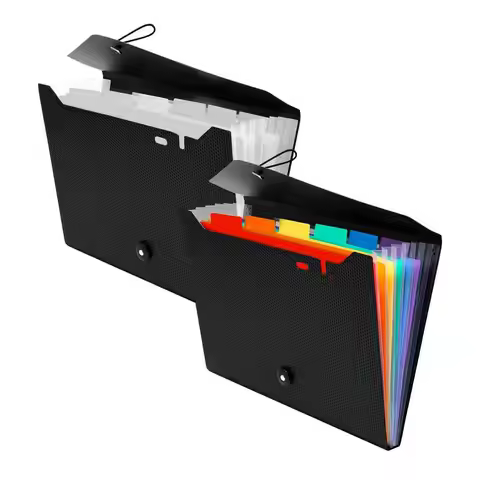 13 Pockets Rainbow Expanding File Folder,A4 Letter Size Documents Organizer,Portable Accordion Folde