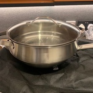 SERAFINOZANI 三件頭不鏽鋼蒸鍋明火電磁爐佳宜