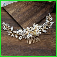 【B.two.】 Bride Wedding Headdress Crystal Pearl Hair Comb Handmade Hair Accessories B2