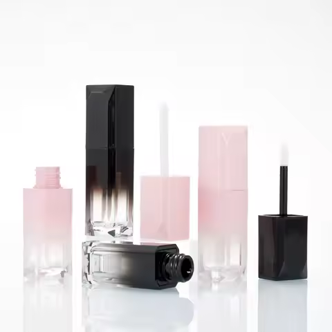 Wholsale 4ML Lipgloss Refill Bottles square Lipstick Tubes Gradient Diamond-shaped DIY Lip Tubes Lip