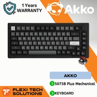 FLEXI TECH Akko Black & Silver 5075B Plus Mechanical Keyboard - Akko Dracula Switch