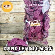 Keripik Ubi Ungu Manis 500GR Murah / Kripik Ubi Ungu Kiloan Kripik Ketela Tela / Keripik Telo Malang
