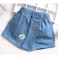 Summer New Style Short Shorts for 5-13 Years Old Girls Two-Piece Denim Skirt Childrens Clothing Fake