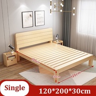 NAIJIA Wooden Bed Frame Katil Kayu Katil Solid Wood Bed Single & Queen King Size Bingkai Katil Bedro