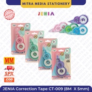JENIA Correction Tape CT-009 Pastel Color 8M x 5mm / Type X Tape / Type-X Roll / Tip Ex