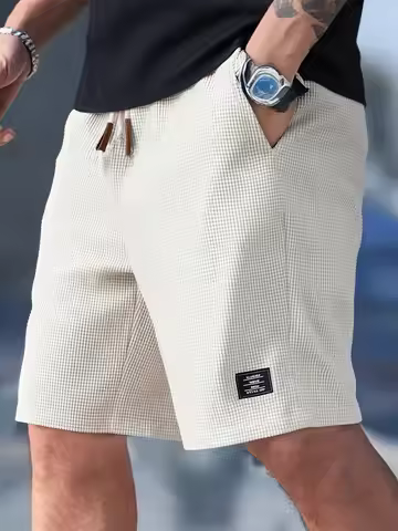 2026 Summer Men's Waffle Texture Casual Sports Beach Shorts Quick Dry Trendy Versatile Bermuda Short