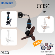 REZO ELISE 16" CORNER FAN Ceiling and Wall Fan with Remote Control