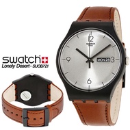 Swatch SUOB721 Original - Jam Tangan Unisex Pria Wanita Tali Kulit
