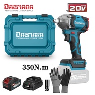 DAGMARA DIW08-350 20V Cordless Impact Wrench, 350N.m, 4.0Ah Li-ion Battery, 1Pcs Driver Sockets Fast