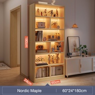 6 Tier Bookshelf Display Cabinet Simple Multi-layer Storage Rack Wooden Cabinet Rak Buku Almari Buku