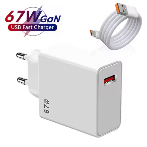 USB Charger 67W Turbo Fast Charge EU US UK Plug Adapter For Poco X6 Pro X5 F5 Mi 14 13 12s Redmi K60