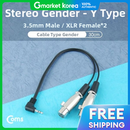 Stereo Y-Splitter Adapter (3.5mm Male to Dual 1 /4 Inch Female) 30cm Stereo