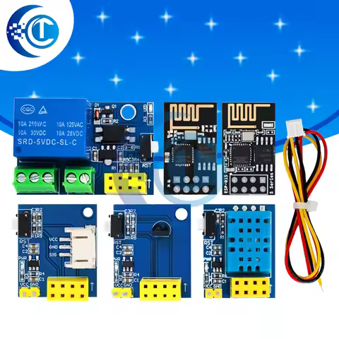 ESP8266 ESP-01S Smart Home WiFi Relay (5V) – Works with DS18B20/DHT11/DHT22 Sensors & LED | Supports