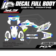 DECAL KLX BF DTRACKER CRF 150L PUTIH CUSTOM DESAIN