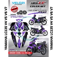 VELOZI EXCITER RC PURPLE BODY COVER SET BODY COVERSET MOTOR YAMAHA LC135 V4 V5 V6 V7 135LC 135 LC