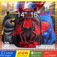 Wwh01 Children's Bag Elementary School Backpack 3D 14" - 16" Avengers Spiderman Batma