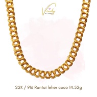 VINDYMY 916/22K CHAIN / RANTAI LEHER COCO 14.52g 52cm
