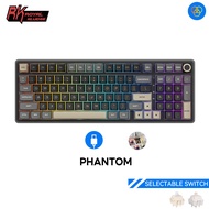 RK Royal Kludge RK R98Pro Phantom 98 Key 98% RGB berwayar dengan Keyboard mekanikal Knob