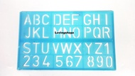 Penggaris Abjad / Huruf 19 X 10 cm Penggaris Cetakan Huruf Dan Angka Penggaris Huruf Alphabet Mistar Huruf dan Angka 19 X 10 cm