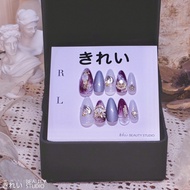 きれいKirei Nails *A-2*Red Marble #Handmade#Customized#Fake nails#Removable nails#可脱卸美#pressed nail