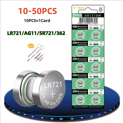 10-50pcs Battery AG11 SR721SW Button Coin Cell 362 1.55V Batteries for Watch Toys Remote
