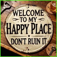 Metal Signs 7.8x7.8inch Round Funny Wall Poster Home Decor Signs for Front Door Living Room Garden Y