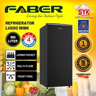 SYK FABER Single Door Refrigerator LUSSO 191BK 190 Liter 1 Door Home Appliances Kitchen Peti Sejuk P