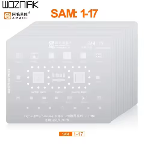 Amaoe SAM 1-17 Reballing Stencil For Samsung A S Note J Sereies A53 A536 Exynos1280/ E8825 SPU13P/SP