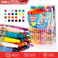 Deli 12/24Color Colorkids Long Stick Rotating Crayon Painting Supplies Crayon for Toddler