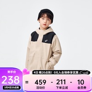 asics亚瑟士童装儿童外套24春季新款男童外套女童连帽冲锋衣 207卡其色 170cm