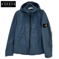Stone Island 23SS 781543310 藍色羅盤貼片成衣染色 Supima 棉彈性斜紋連帽短版外套 L 碼 [二手]