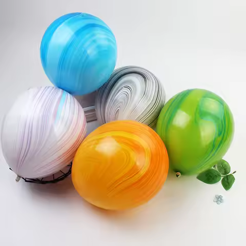 11 Inch Round Painted Printed Latex Balloon Marbling Black And White Agate Balloon Decoration Christ
